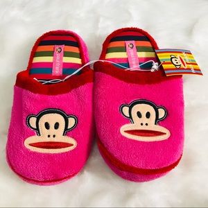 NWT Paul Frank Hot Pink Julius House Slippers Girls Size Large 2/3